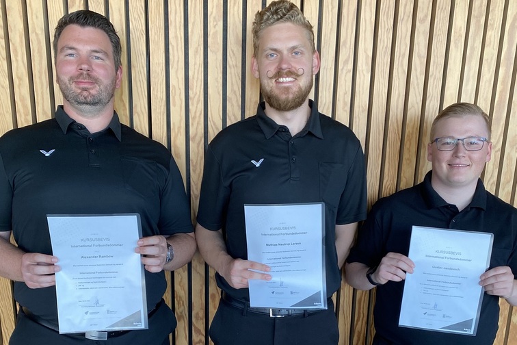 Alexander Rambow, Mathias Nautrup Larsen og Gustav Jandausch. Foto: Flemming Holmgaard, Badminton Danmark