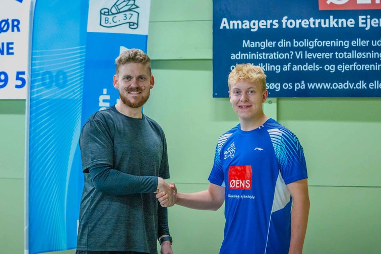 Christian Faust Kjær med klubbens formand Christian Faust Kjær med klubbens formand