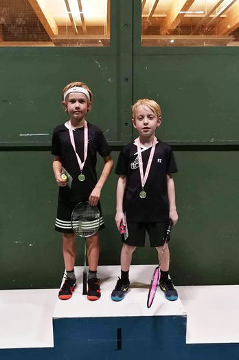 Mikkel og Oscar vinder herredouble U9 D i BC37, 2019